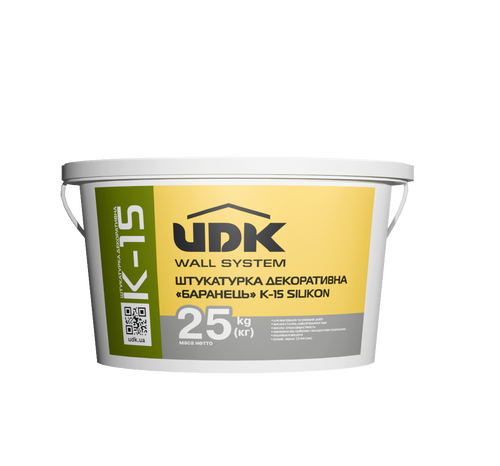 UDK K-15 SILIKON Штукатурка декоративна &laquo;Баранець&raquo; 25 кг UDK K-15 SILIKON фото купити в Кривому Розі