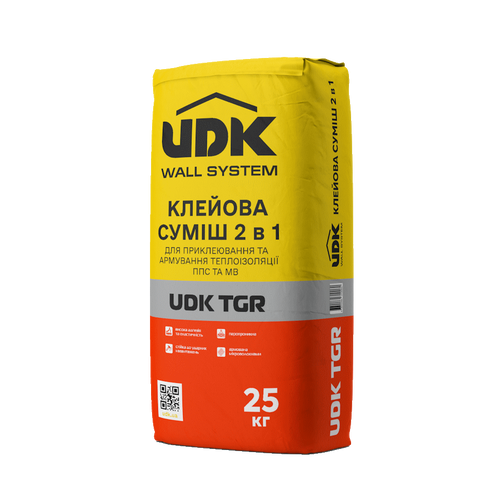 UDK TGR Клейова суміш 2в1, для приклеювання та армування теплоізоляції ППС та МВ UDK TGR фото купити в Кривому Розі