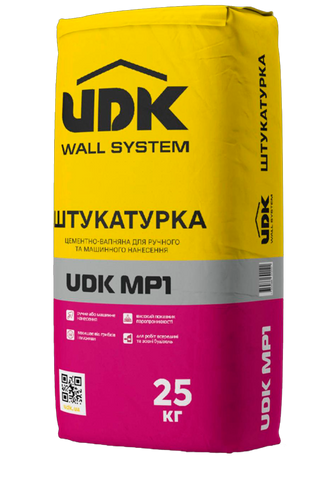 Штукатурка цементно-вапняна для ручного та машинного нанесення UDK MP1 25 кг UDK MP1 фото купити в Кривому Розі