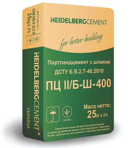 Цемент HeidelbergCement ПЦ II/Б - Ш-400 (25кг) Зелений